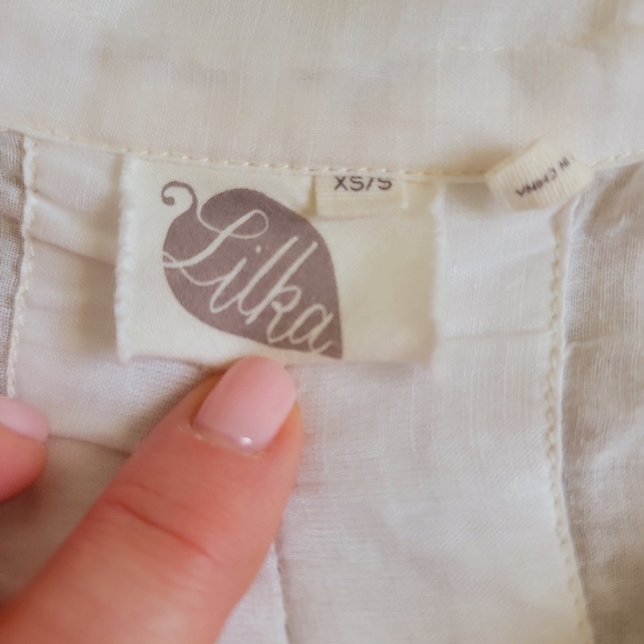 Anthropologie Lilka Oversized White Zip Up Top XS/S - Picture 7 of 11